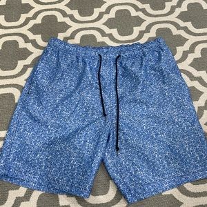 Calvin Klein XL blue men’s swim trunks with rash guard  & back pocket